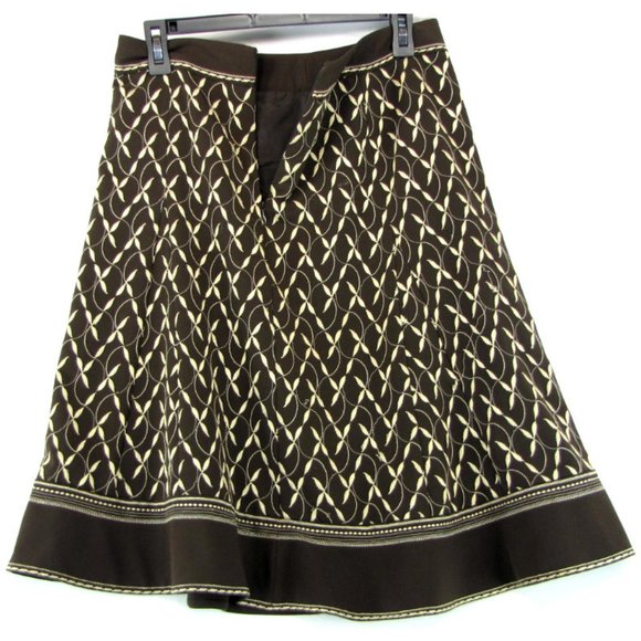 SALE! Floral Brown Midi Knee Skirt - Picture 2 of 2